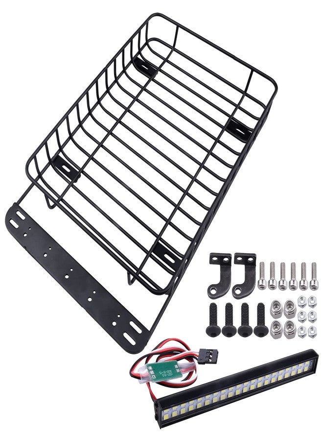 CrazyHobby RC 1/10 Metal Roof Rack Luggage with LED Light Bar for 1:10 RC Crawler Car TRX-4 Axial SCX10 90046 SCX10 III AXI03007 Redcat Gen 8 RGT - Image 4